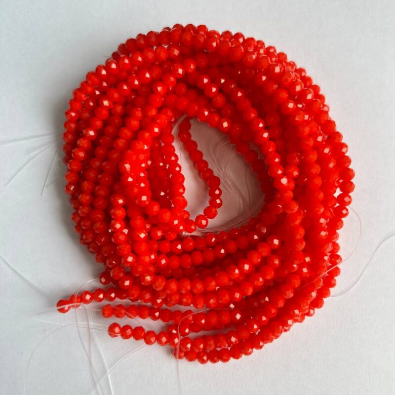 Ронделі 4 мм, червоний натуральний 93170