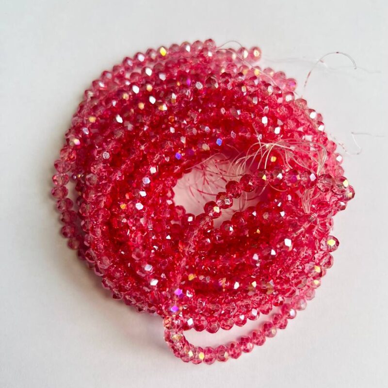 Ронделі 6 мм, рожевий прозорий з переливом 08275