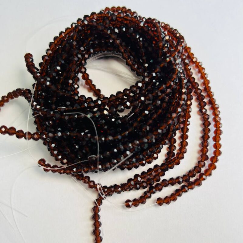 Ронделі 4 мм, темно коричневий прозорий 10140