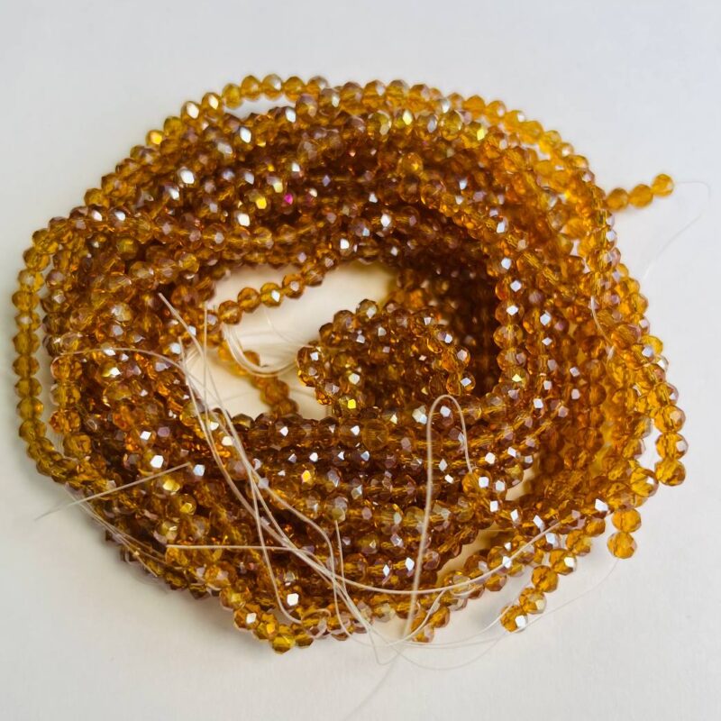 Ронделі 4 мм, коричневий прозорий з переливом 16050