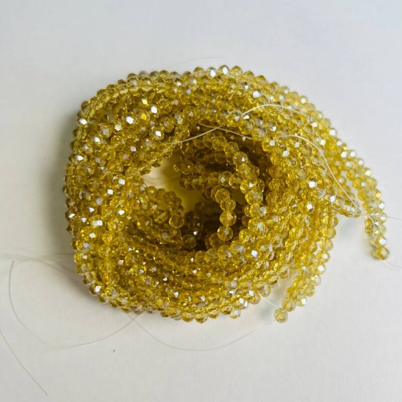 Ронделі 4 мм, пісочний прозорий з переливом