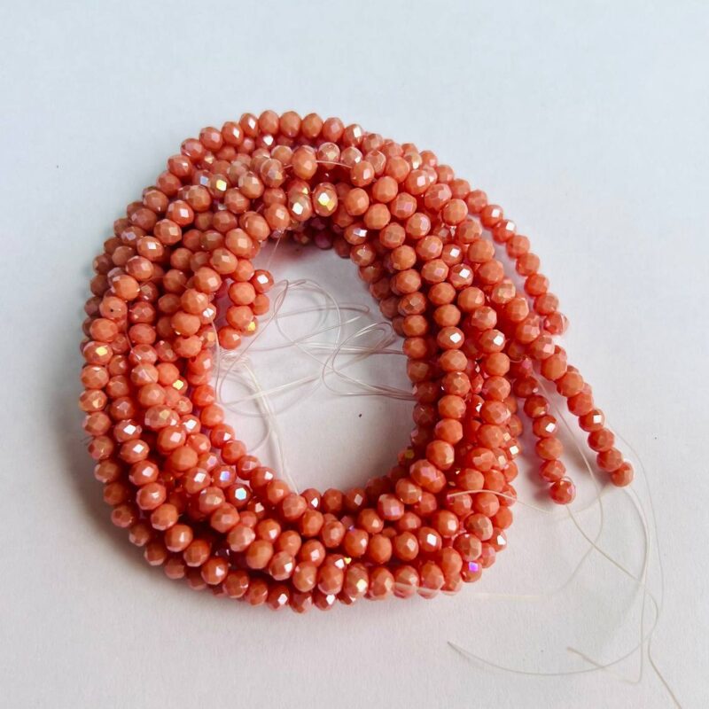 Ронделі 4 мм, персиковий з переливом