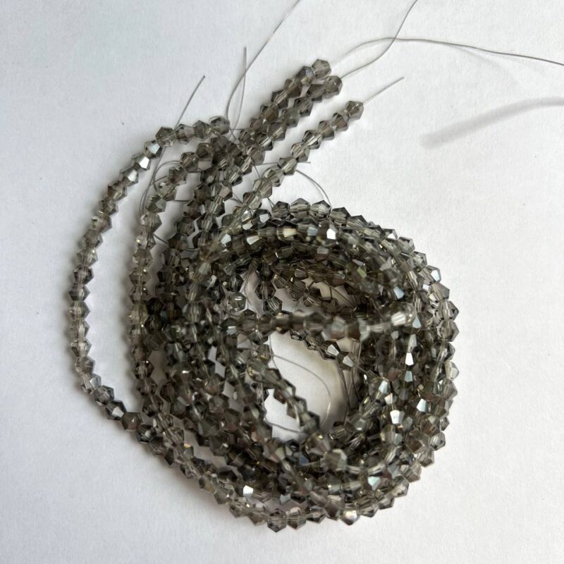 Біконуси 4 мм, сірий прозорий 01141