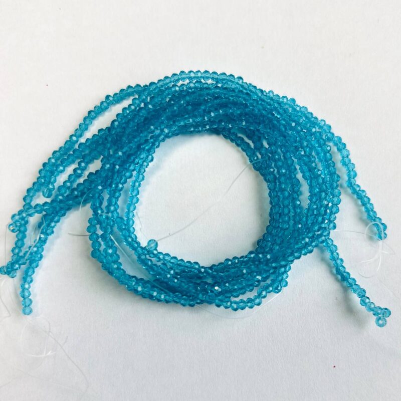 Ронделі 2 мм, блакитно прозорий