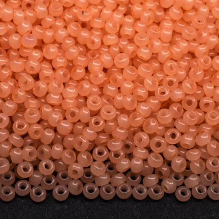 02285 10/0 чеський бісер Preciosa,  помаранчевий, непрозорий сольгель алебастровий