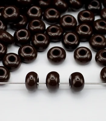 13780, 6/0 бісер чеський Preciosa, коричневий темний, непрозорий