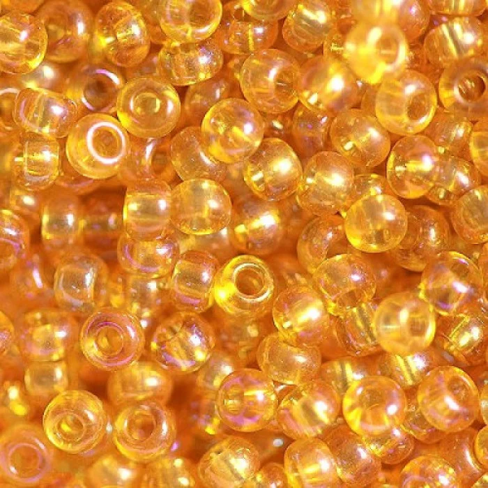 11050 10/0 чеський бісер Preciosa, помаранчевий, прозорий райдужний