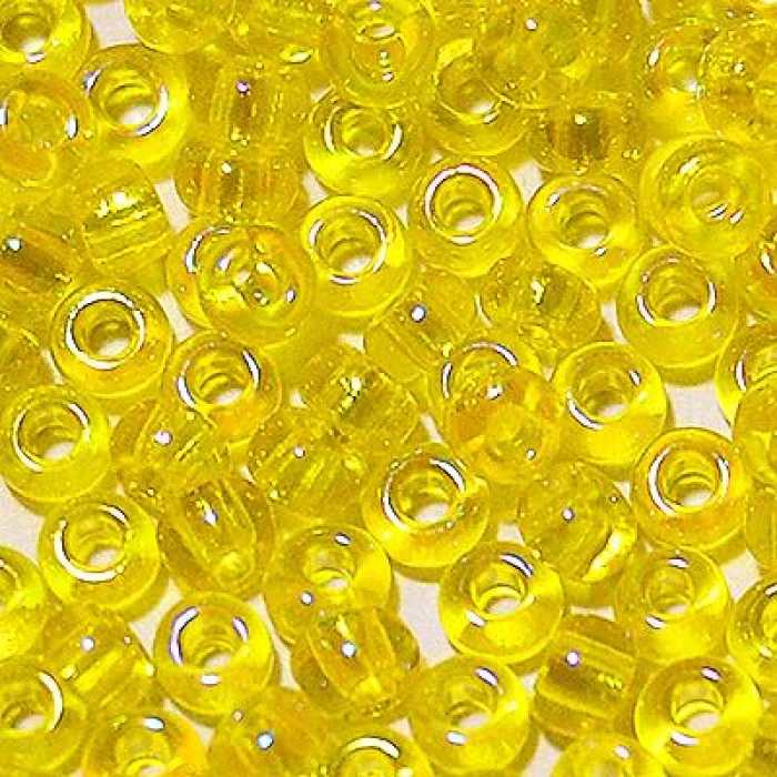 81010 10/0 чеський бісер Preciosa, жовтий, прозорий райдужний