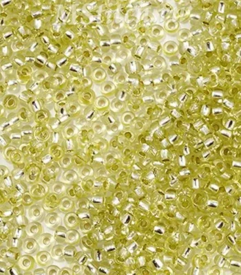 78253 10/0 чеський бісер Preciosa,  жовтий, кристальний сольгель з блискучим срібним отвором