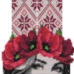 Набір гердану '' Дівчина  червоними маками '', за схемою гердани від Тетяни