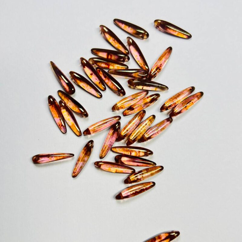 Намистини Thorn 65491, прозорий, коричневий з золотистим напиленням