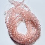 Біконуси 4 мм, рожевий прозорий