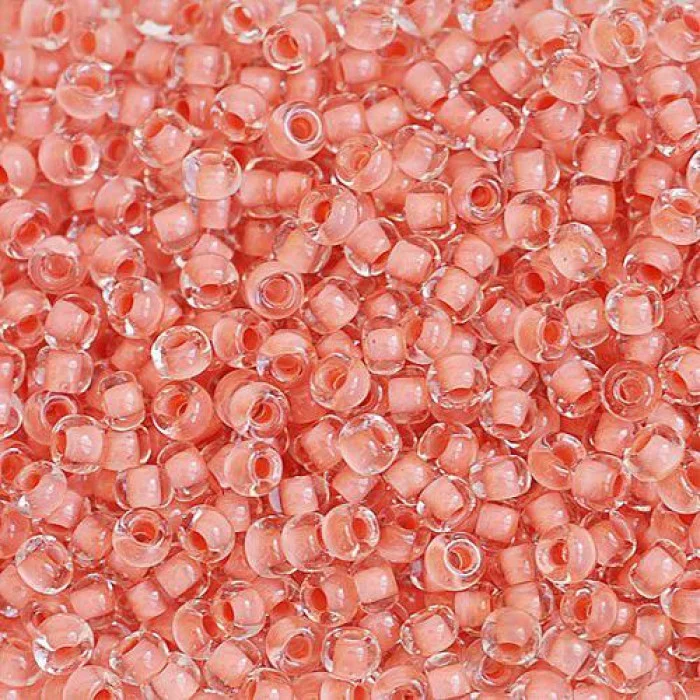 38389 10/0 чеський бісер Preciosa, помаранчевий, кристальний з фарбованим отвором