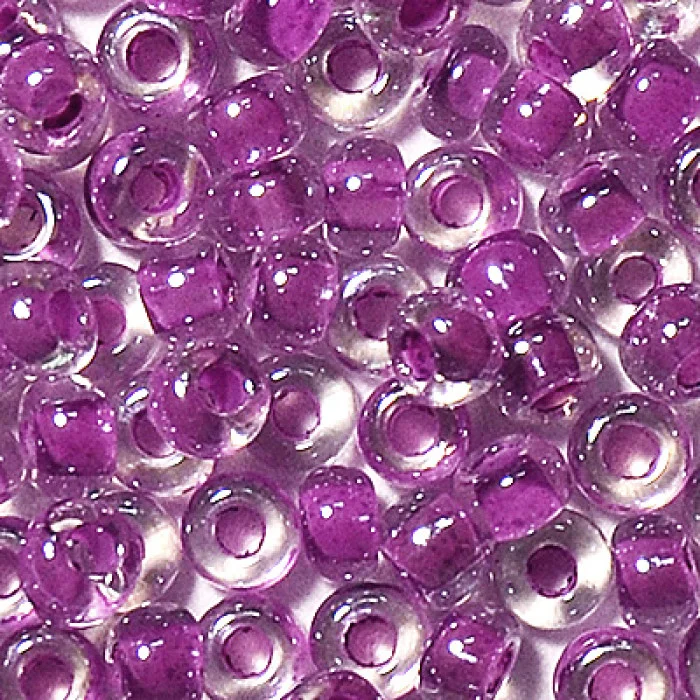 38628 10/0 чеський бісер Preciosa,  ліловий, кристальний глазурований з фарбованим отвором