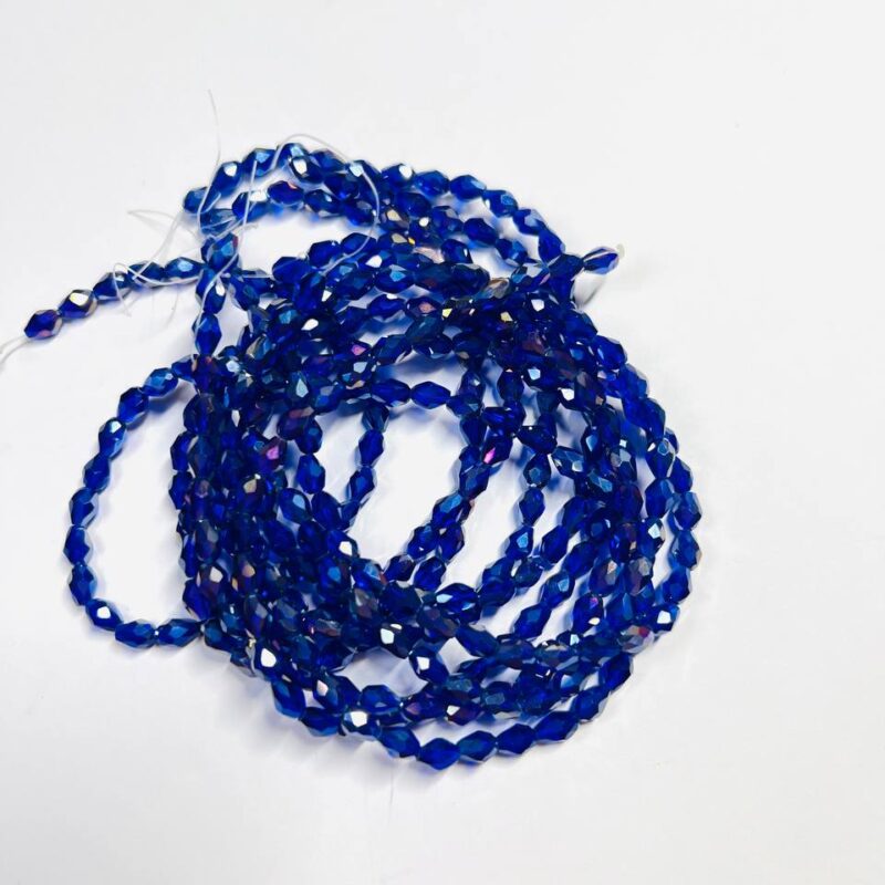 Капелька 4х6, синя прозора з переливом