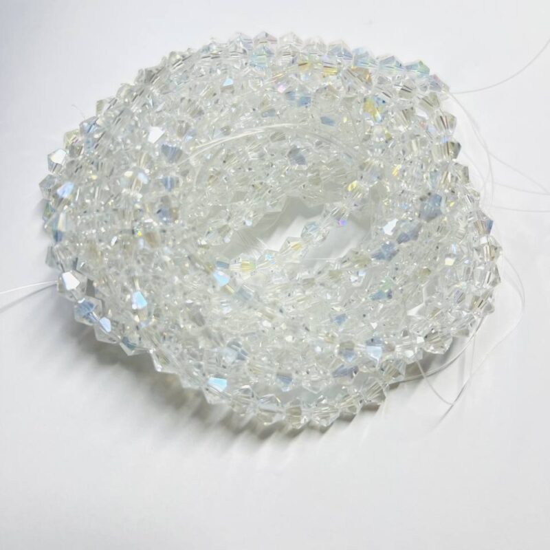 Біконуси 6 мм, прозорий з переливом