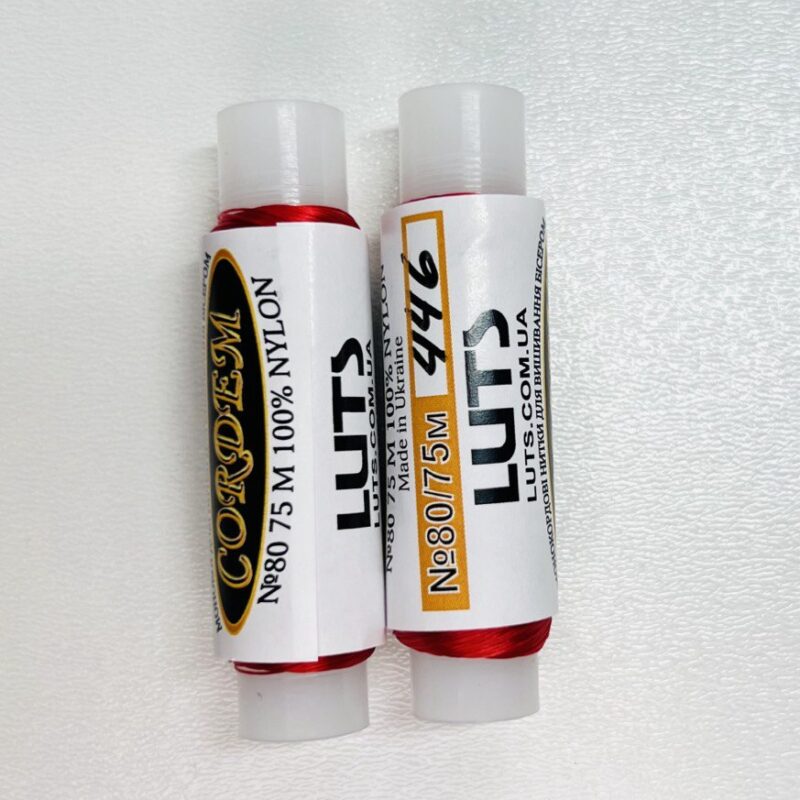 Нитка Cordem № 80, колір червоний, 75 м