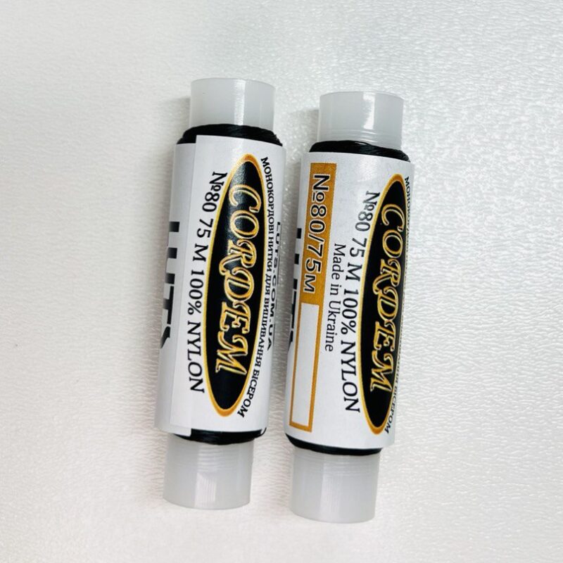 Нитка Cordem № 80, колір чорний, 75 м