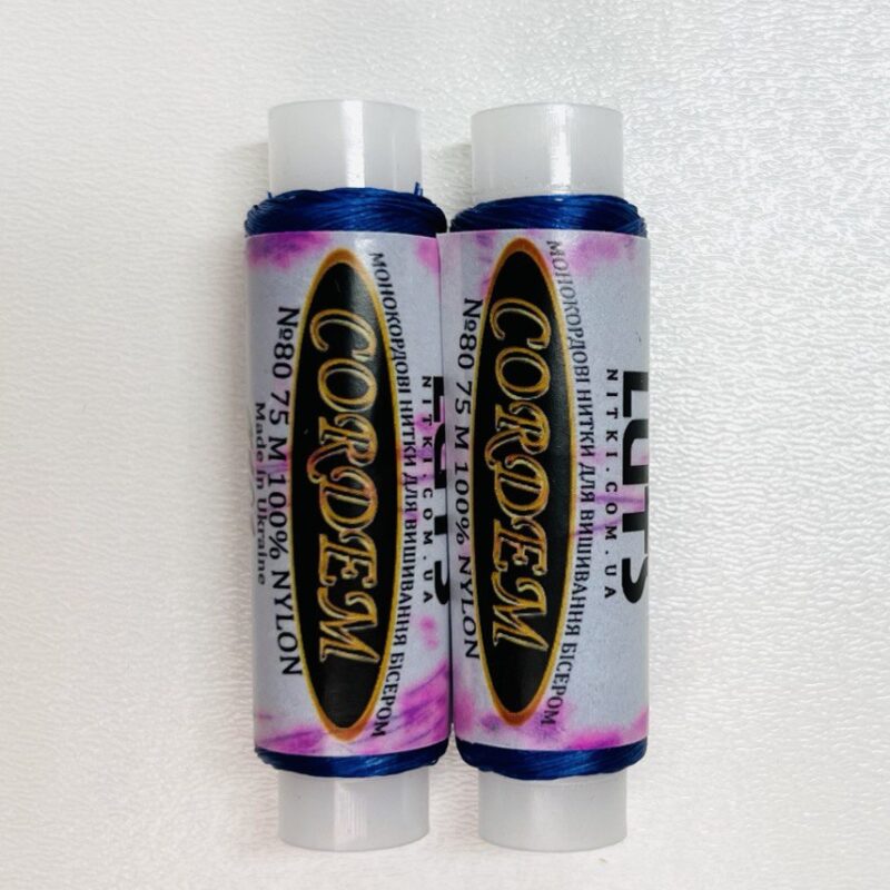 Нитка Cordem № 80, колір синій, 75 м