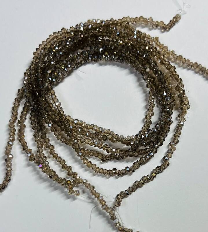 Ронделі 2 мм, сірий прозорий