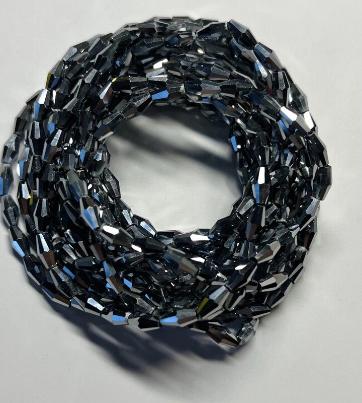 Біконуси 4х8, срібло як 01700