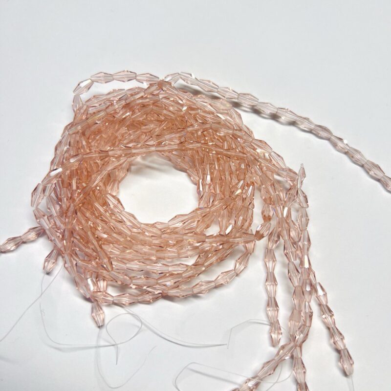 Біконуси 4х8, рожевий прозорий