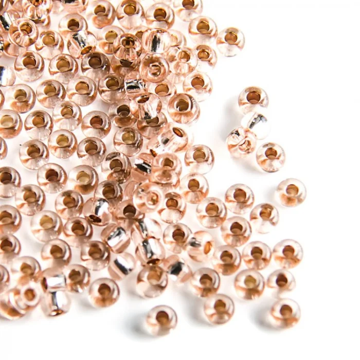 78112 10/0 чеський бісер Preciosa,  коричневий, кристальний сольгель з блискучим срібним отвором