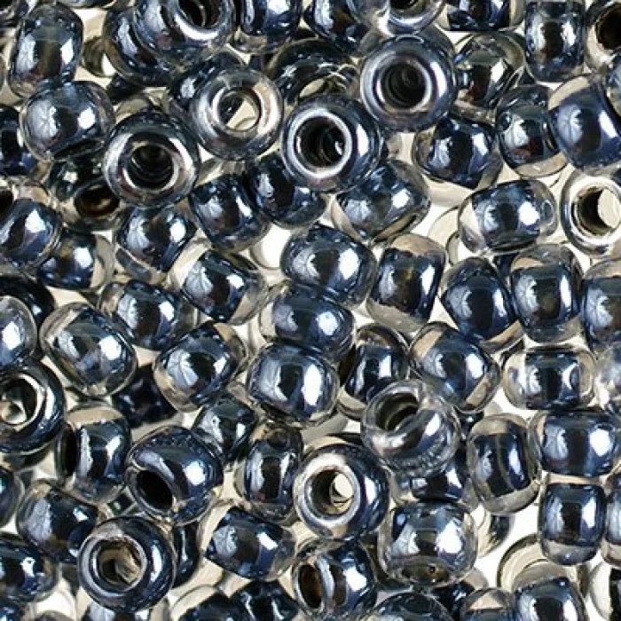 38649 10/0 чеський бісер Preciosa,  чорний, кристальний глазурований з фарбованим отвором