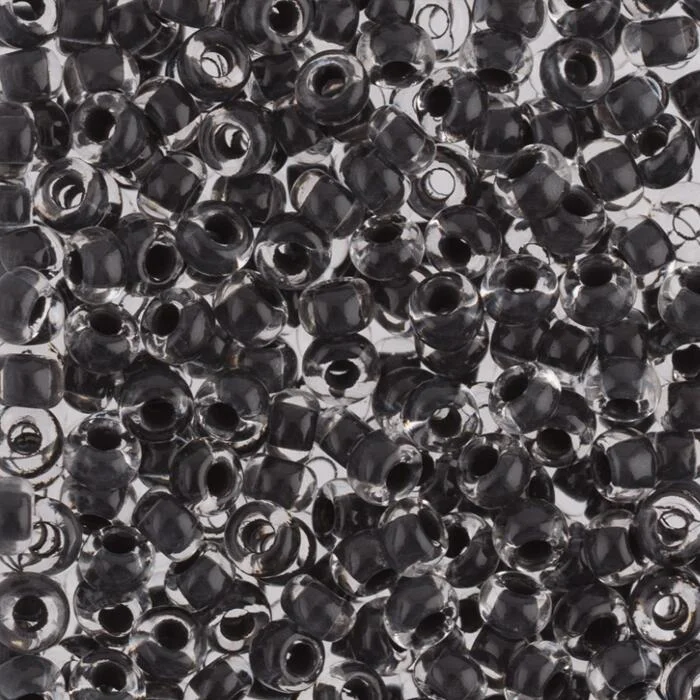 38449 10/0 чеський бісер Preciosa,  чорний, кристальний з фарбованим отвором