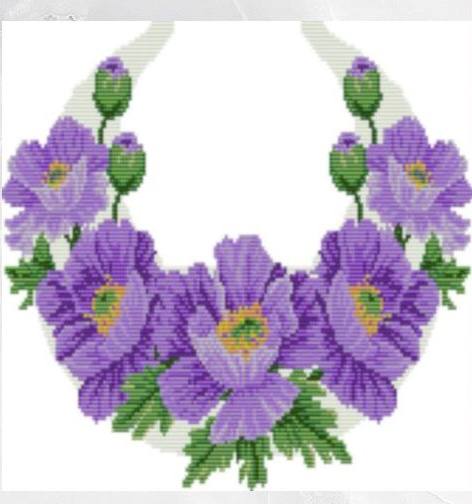 Кольє ''Лаванова магія'' на білому, за схемою Дані