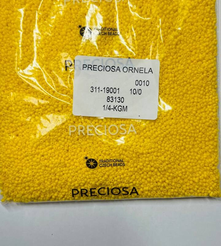 83130 10/0 чеський бісер Preciosa, жовтий лимонний, непрозорий