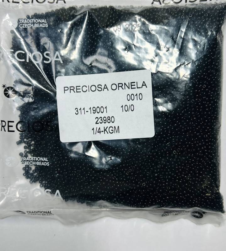 23980 10/0 чеський бісер Preciosa, чорний, непрозорий