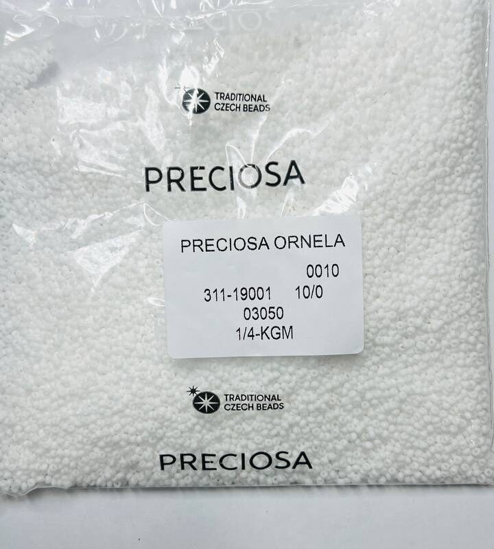 03050 10/0 чеський бісер Preciosa, білий, непрозорий