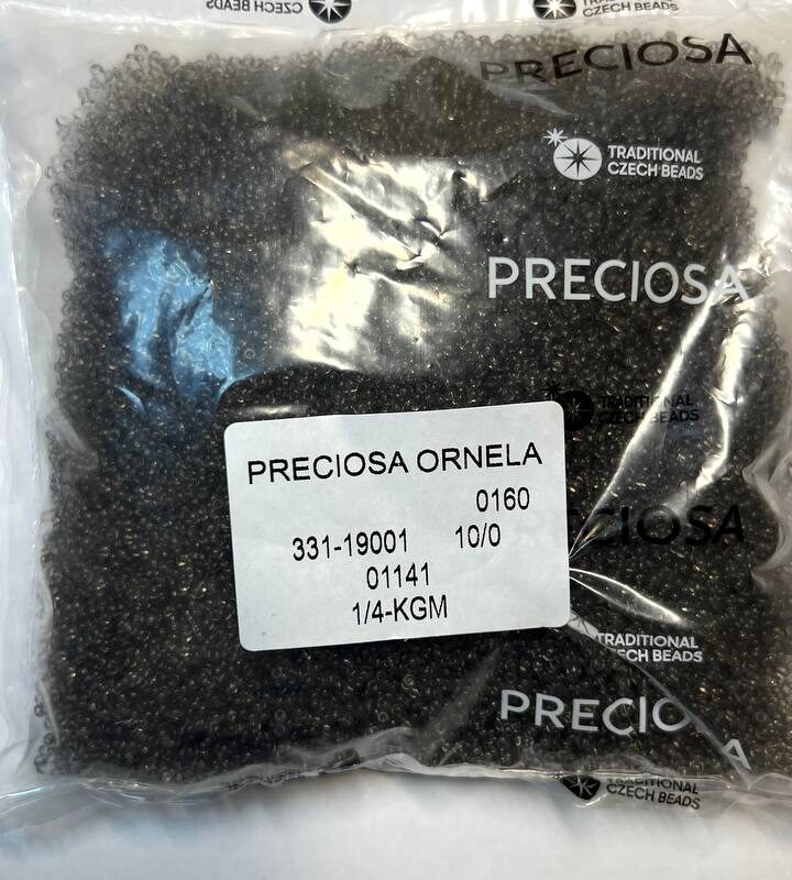 01141 10/0 чеський бісер Preciosa, сірий, кристальний сольгель