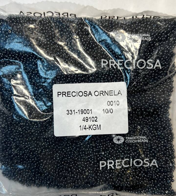 49102 10/0 чеський бісер Preciosa, стальний, непрозорий ірис бензиновий