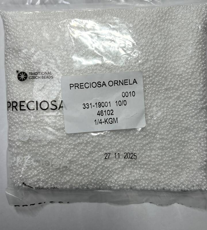 46102 10/0 чеський бісер Preciosa, білий, непрозорий глазурований