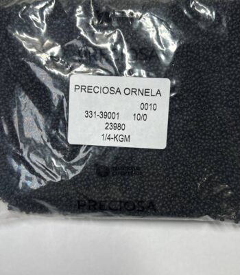 23980 matt 10/0 чеський бісер Preciosa, чорний, непрозорий матовий