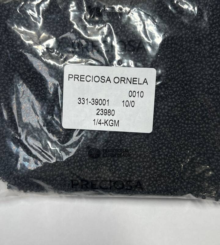 23980 matt 10/0 чеський бісер Preciosa, чорний, непрозорий матовий