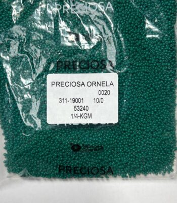 53240 10/0 чеський бісер Preciosa, зелений темний, непрозорий