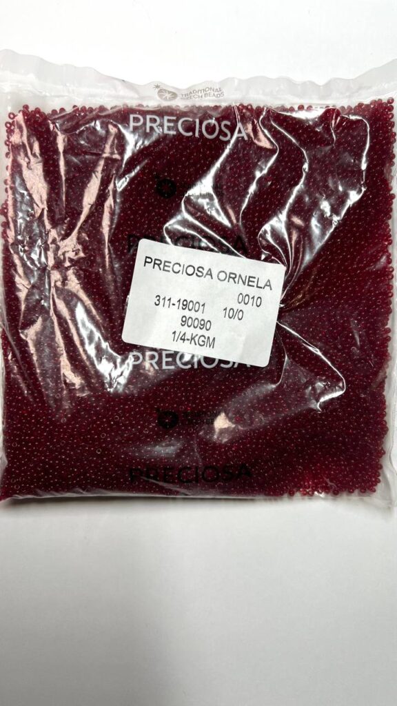 90090 10/0 чеський бісер Preciosa, червоний темний, прозорий
