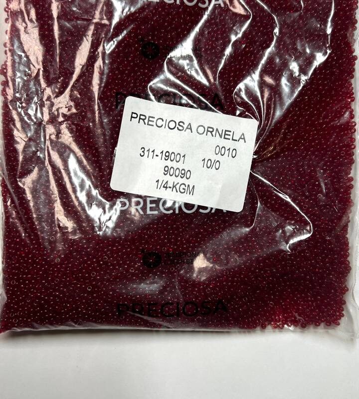 90090 10/0 чеський бісер Preciosa, червоний темний, прозорий