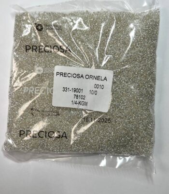 78102 10/0 чеський бісер Preciosa, кришталевий, прозорий з блискучим срібним отвором