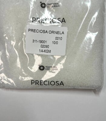 02090 10/0 чеський бісер Preciosa, білий, непрозорий