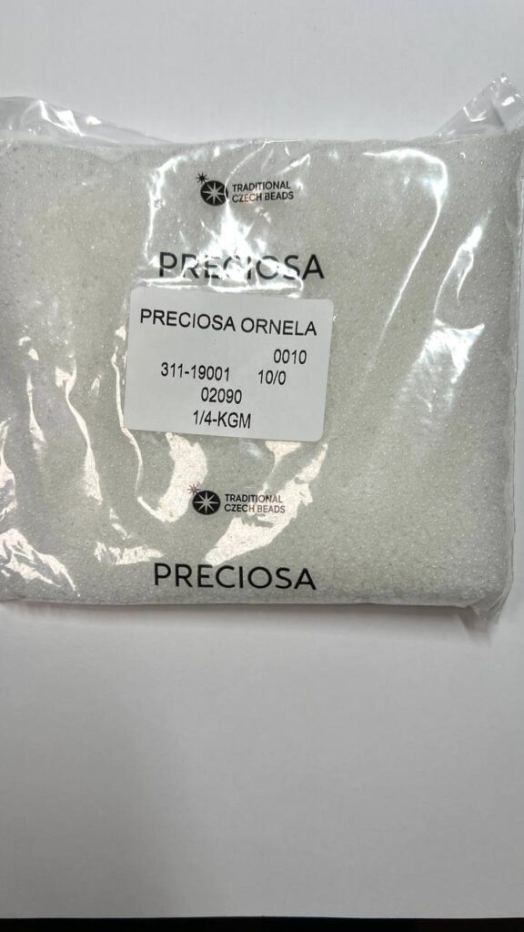 02090 10/0 чеський бісер Preciosa, білий, непрозорий