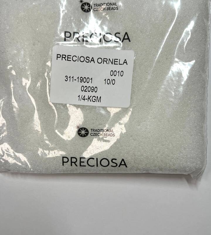 02090 10/0 чеський бісер Preciosa, білий, непрозорий