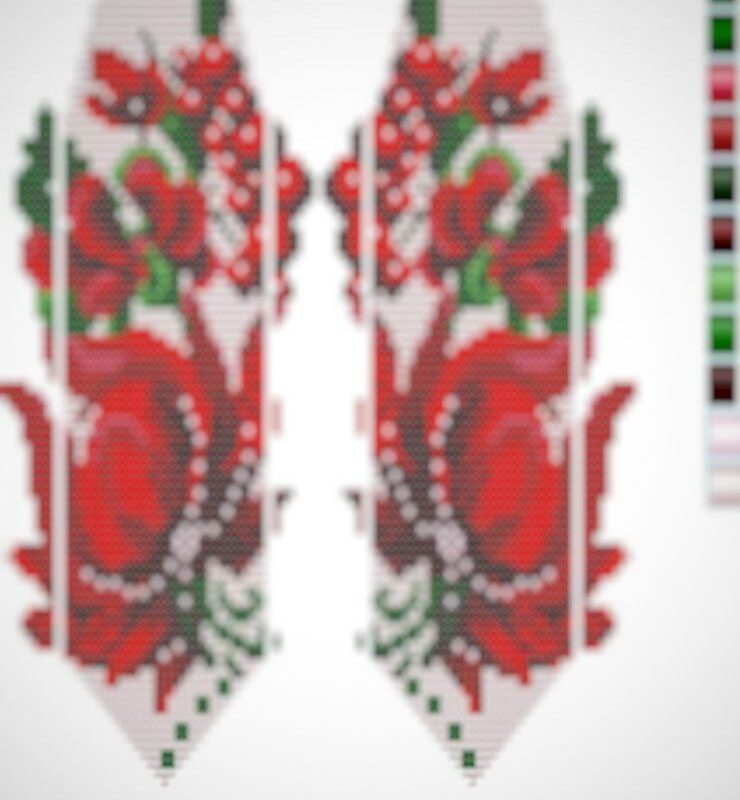 Набір гердану '' Петриківка на білому '' круговий, за схемою Юлії Савкової