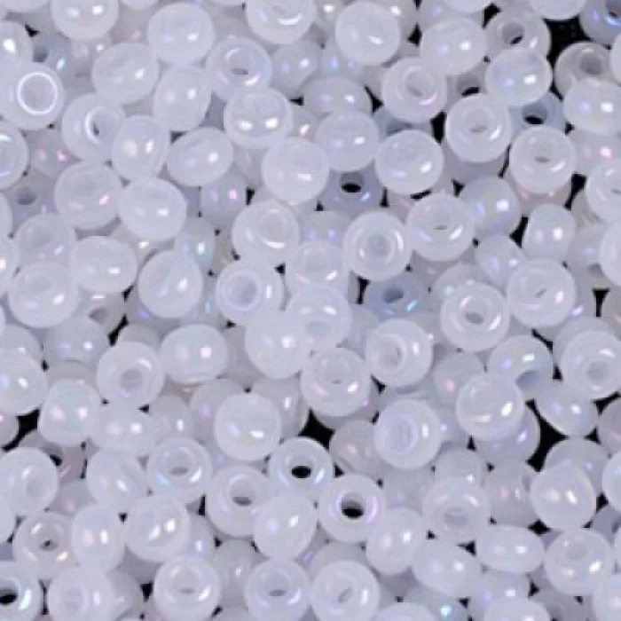 57205 10/0 чеський бісер Preciosa, білий, непрозорий райдужний