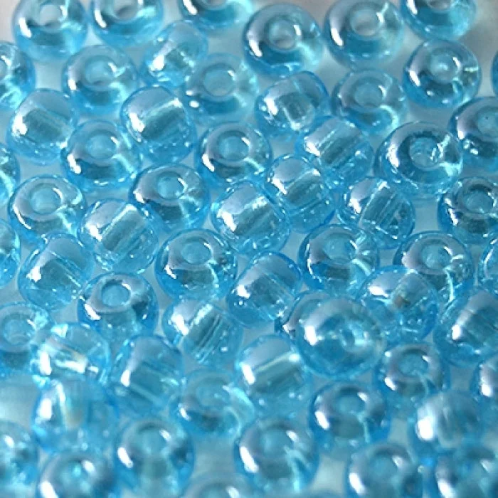 66000 10/0 чеський бісер Preciosa,  небесно-блакитний, прозорий глазурований