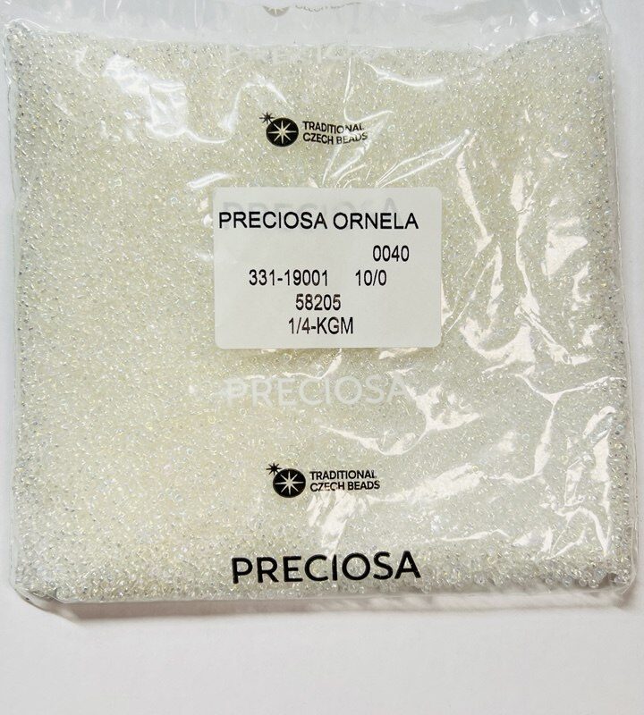 58205 10/0, 250 грам чеський бісер Preciosa, кришталевий, прозорий райдужний