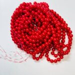 Перли скляні 8 мм, вишнево маліновий